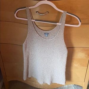 Beige woven tank top
